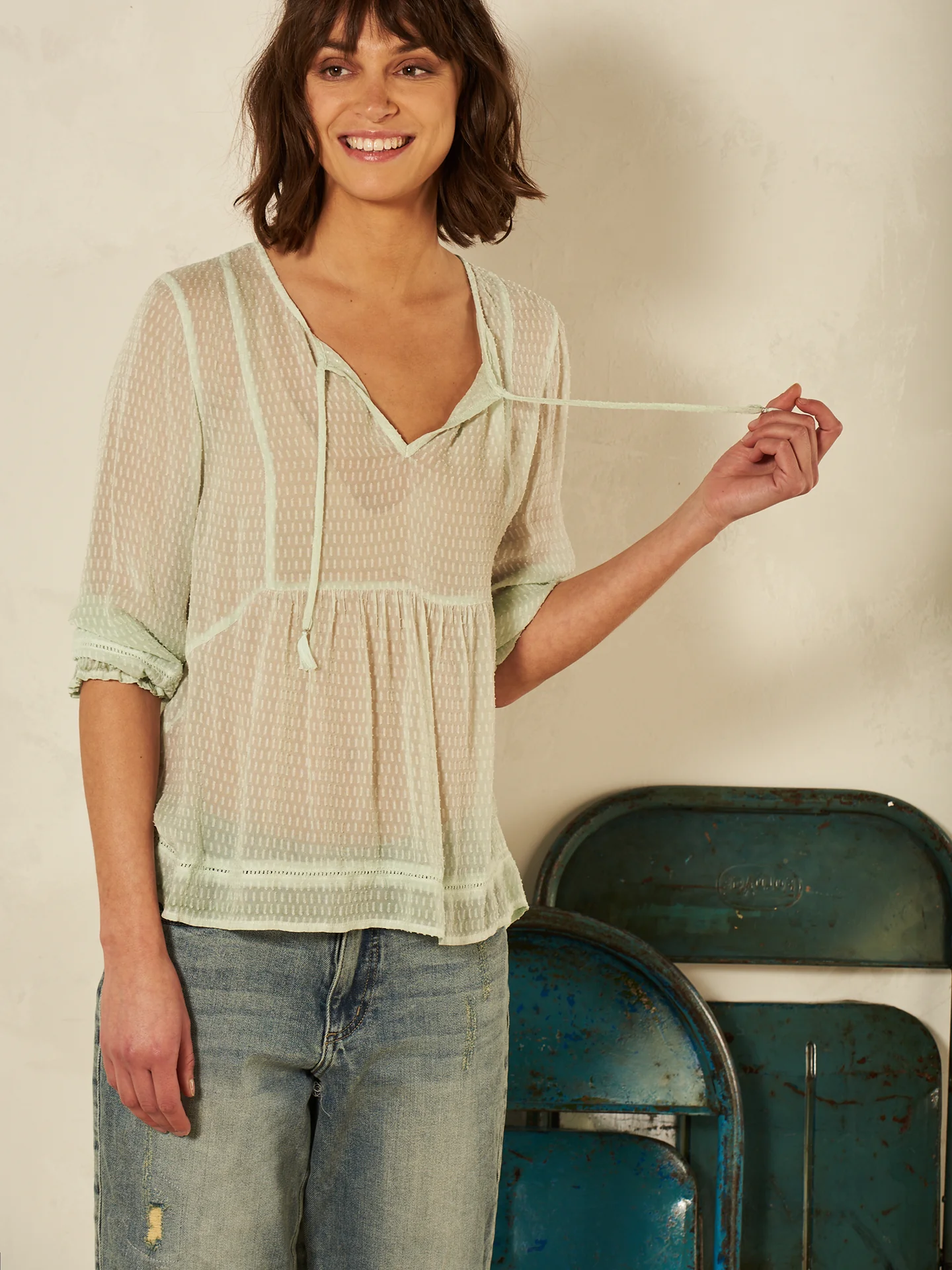 Bluse mit Häkeldetail - Image 6