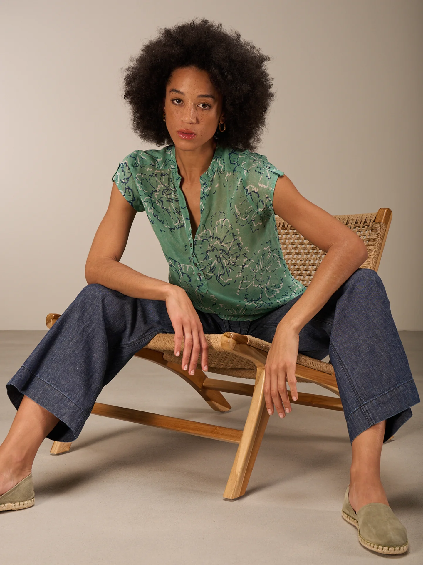 Bluse mit Rundhals