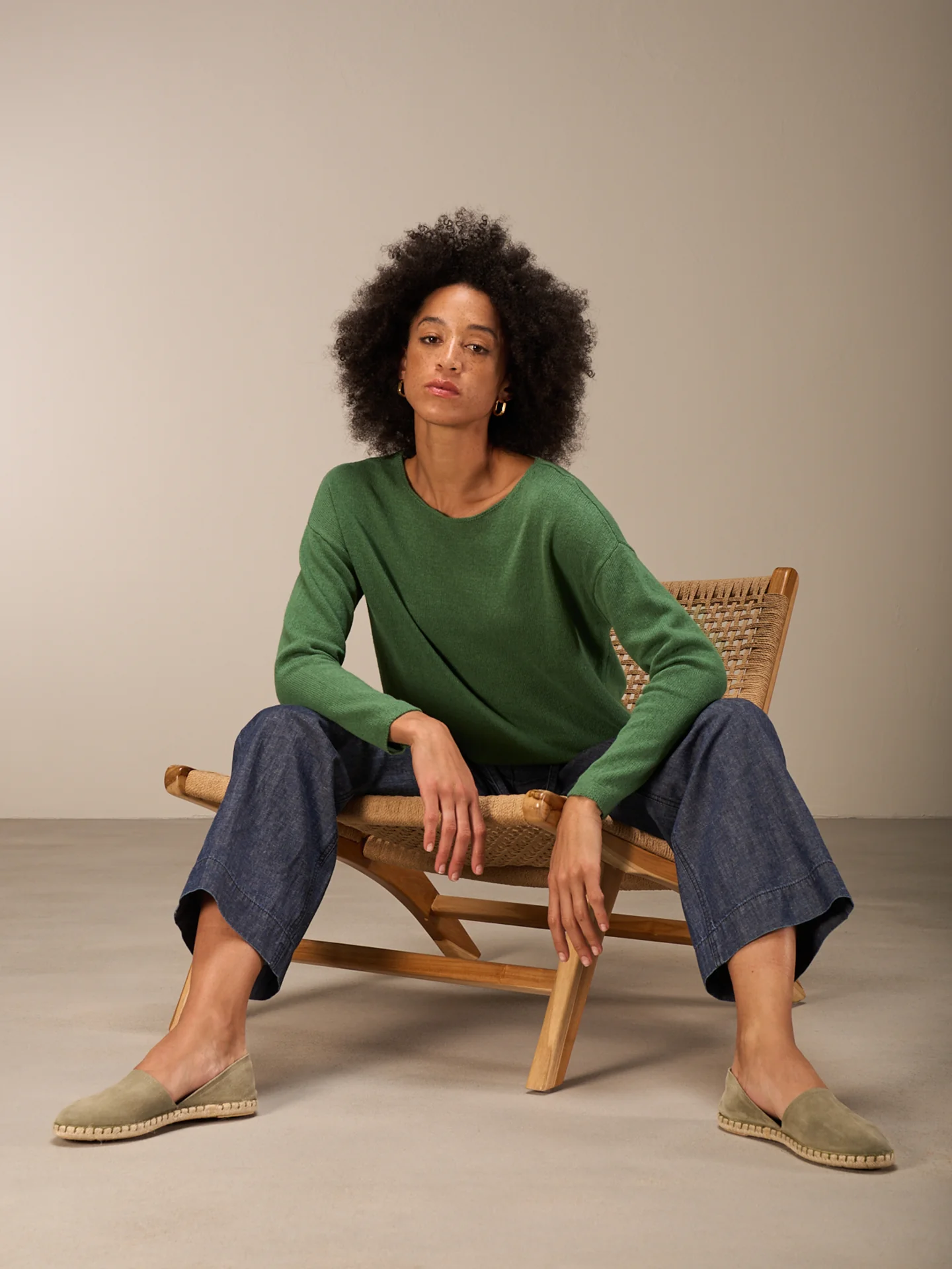 Strickpullover mit Leinen
